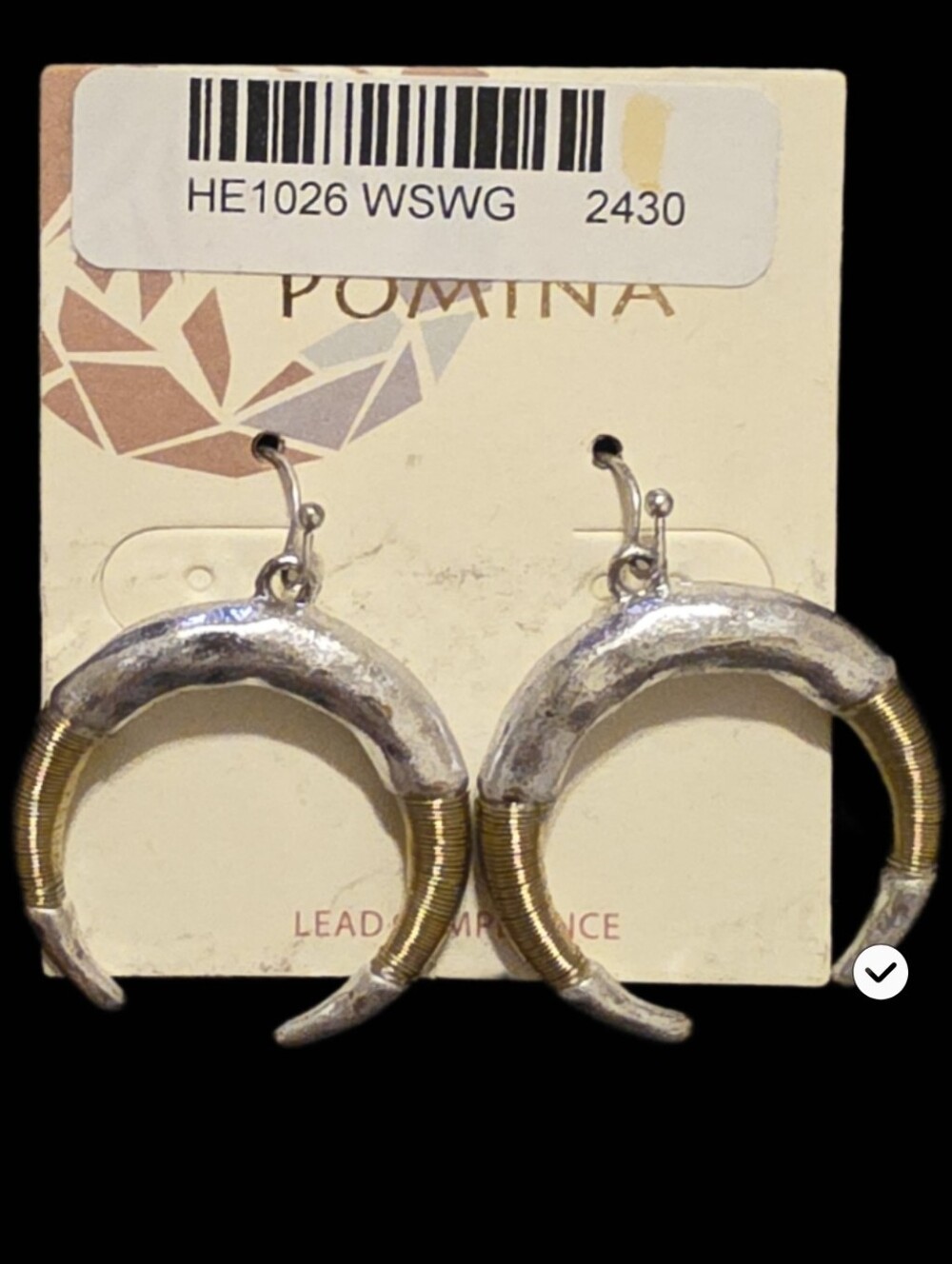 Pomina Two-Tone Crescent Hoop Earrings